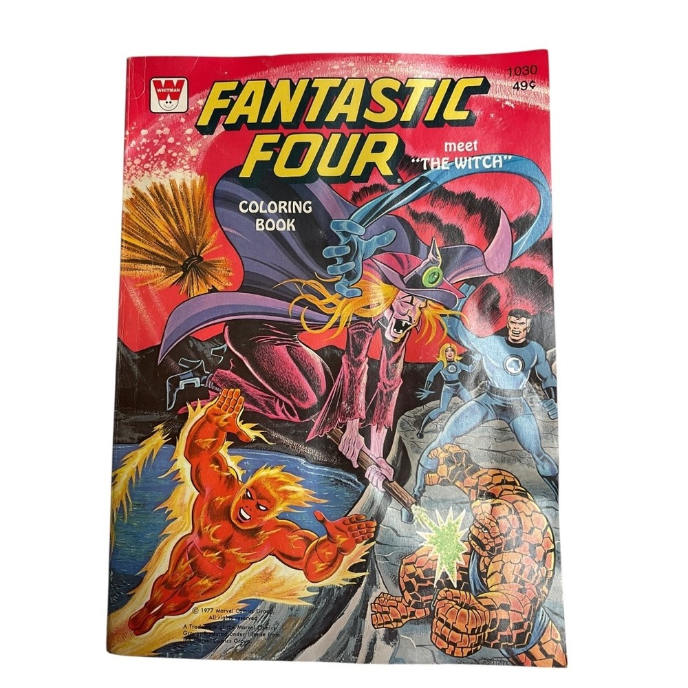 Whitman 1977 Fantastic Four 1030 Meet The Witch Marvel Coloring Book Collectible